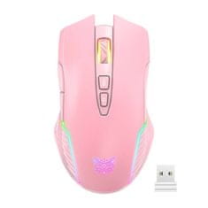 Onikuma ONIKUMA CW905 Bežična igraća misa u ružičastoj boji - 2.4G s RGB osvjetljenjem