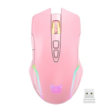 Onikuma ONIKUMA CW905 Bežična igraća misa u ružičastoj boji - 2.4G s RGB osvjetljenjem