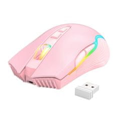 Onikuma ONIKUMA CW905 Bežična igraća misa u ružičastoj boji - 2.4G s RGB osvjetljenjem