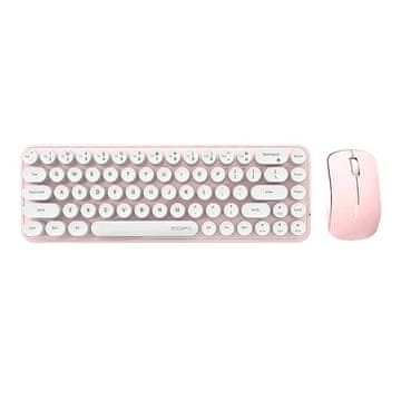 MOFII Bežični set tipkovnice i miša MOFII Bean 2.4G (bijelo-ružičasti)
