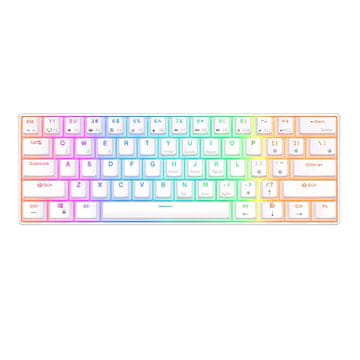 Royal Kludge Mehanička tipkovnica Royal Kludge RK61 RGB, smeđi prekidač (bijela)