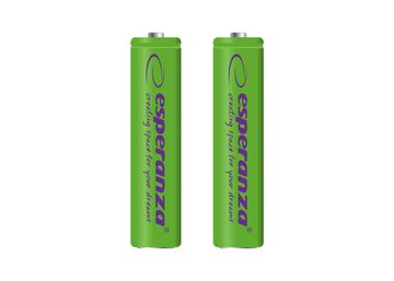 slomart Punjive baterije Esperanza Ni-MH AAA 1000 mAh, zelene, 2 kom