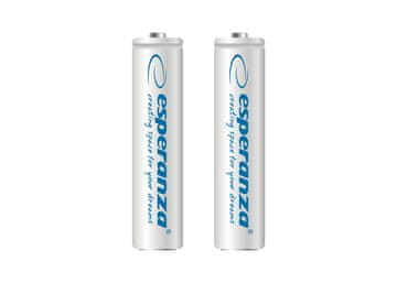 slomart Baterije punjive Esperanza AAA Ni-MH 1000mAh, 2 kom, bijele