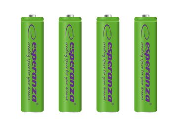 slomart Baterije punjive Esperanza AAA Ni-MH 1000mAh, 4 kom, zelene