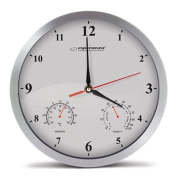 slomart Esperanza Washington zidni sat s prikazom temperature i vlage, bijeli