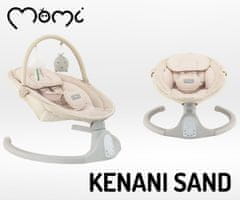MoMi Kenani Sand 2u1 dječja ljuljačka, daljinsko upravljanje, melodije, bež
