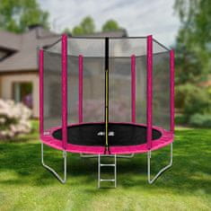 Aga Sport Top Trampolin 250 cm Ružičasta + zaštitna mreža + ljestve