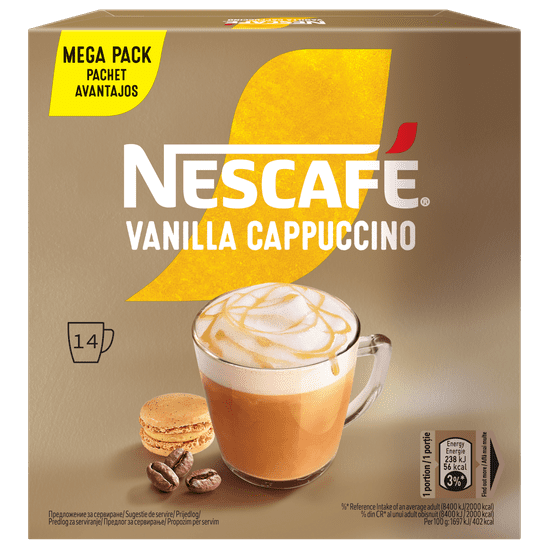 NESCAFÉ Vanilla Cappuccino instant kava, 14×14 g (XXL pakiranje)