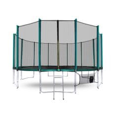 Aga Sport Pro Trampolin 500 cm Tamno zelena + zaštitna mreža + ljestve + džep za obuću