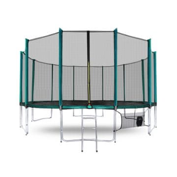 Aga Sport Pro Trampolin 500 cm Tamno zelena + zaštitna mreža + ljestve + džep za obuću