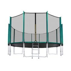 Aga Sport Pro Trampolin 500 cm Tamno zelena + zaštitna mreža + ljestve + džep za obuću