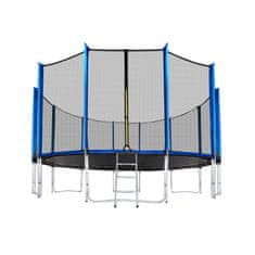 Aga Sport Pro Trampolin 500 cm Plava + zaštitna mreža + ljestve + džep za obuću