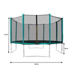 Aga SPORT PRO Trampolin 366 cm Tamno zelena + zaštitna mreža + ljestve