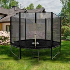Aga Sport Pro Trampolin 305 cm Crna + zaštitna mreža + ljestve