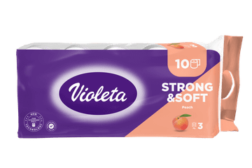 Violeta Strong & Soft toaletni papir, Breskva, 3-slojni, 10/1