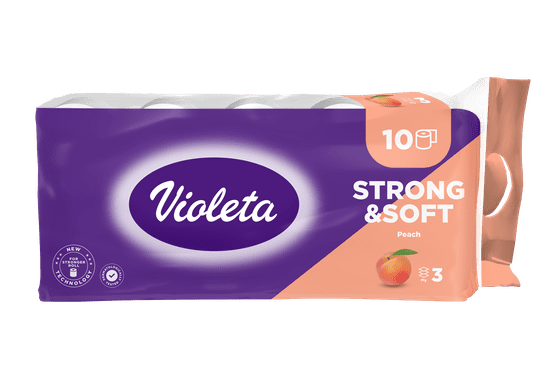 Violeta Strong & Soft toaletni papir, Breskva, 3-slojni, 10/1