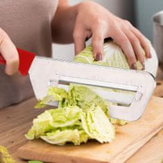Netscroll Dvojni kuhinjski rezač za zelje i povrće, inox nož s ergonomskom drškom, oštra dupla oštrica, za zelje, salatu, voće i sir, pogodno za perilicu, Shredder