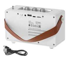 Camry Radio Camry CR 1902W, Analog FM, Bluetooth, USB, SD, White