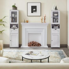 Songmics Kupaonska ormarić 40x30x165 cm Bijela za pohranu