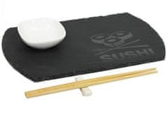 EXCELLENT Set za suši KO-210000220 Sushi set porcelain/slate/bamboo set of 4 pcs