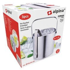 Alpina Kanta za led ED-249576 Ice bucket + tongs stainless steel 1.2 l