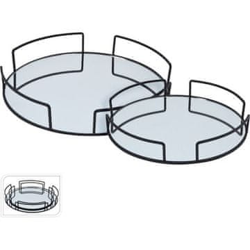 EXCELLENT Set pladnjeva za posluživanje KO-HZ1230100 2 pcs metal / glass