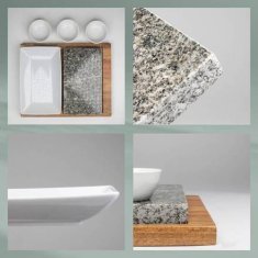 Kela Zdjele za posluživanje KL-16629 hot stone XL Country acacia wood dark gray 29.0x23.0x4.5cm