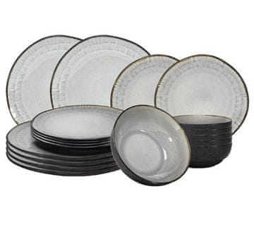 Ostatní Set tanjura za večeru HT-24327298 18 pcs Blackbird black/grey