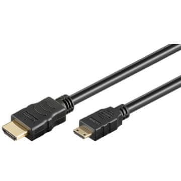 Goobay High Speed HDMI (M) na Mini HDMI (M) 2.0 4K 60Hz 2m s podrškom za Ethernet pozlaćeni crni kabel