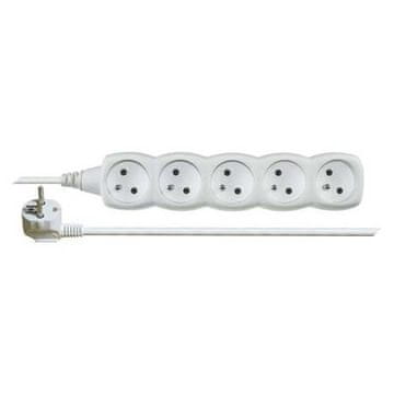 EMOS Produžni kabel P0510 10m / 5 sockets / white / PVC / 1 mm2