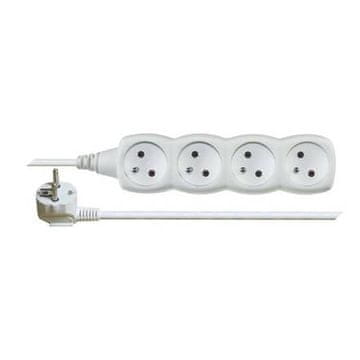 EMOS Produžni kabel P0412 2m / 4 sockets / white / PVC / 1 mm2