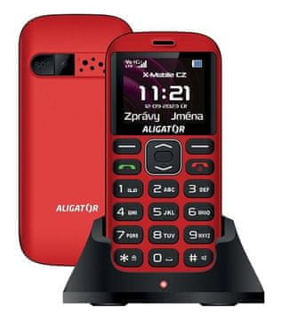 Aligator Mobitel za starije osobe A720 4G Senior Red