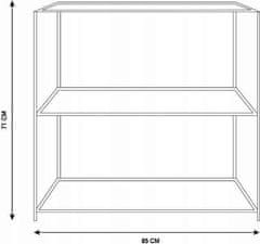 HOMESTYLING Polica KO-DD1000560 Storage 2 shelves 85cm