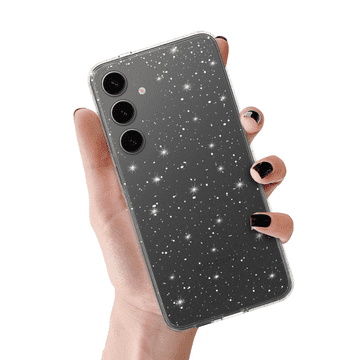 Onasi Silikonska maskica s šljokicama za Samsung Galaxy A36 - prozirna sa srebrnim šljokicama