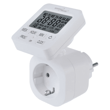 GreenBlue Timer Digital GreenBlue GB605F, 18prog., 16A, 3680W, IP20, LCD, White