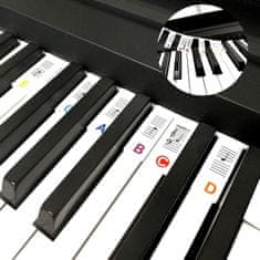 FRILLA® Naljepnice za klavir za lakše učenje, silikonske oznake tipki za digitalni i klasični klavir | MELOKEY Mavrica