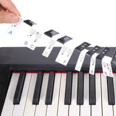 FRILLA® Naljepnice za klavir za lakše učenje, silikonske oznake tipki za digitalni i klasični klavir | MELOKEY Mavrica