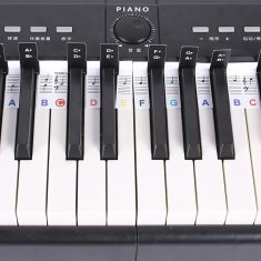 FRILLA® Naljepnice za klavir za lakše učenje, silikonske oznake tipki za digitalni i klasični klavir | MELOKEY Mavrica