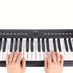 FRILLA® Naljepnice za klavir za lakše učenje, silikonske oznake tipki za digitalni i klasični klavir | MELOKEY Mavrica