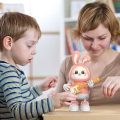 JOJOY® Interaktivni zeko igračka, glazba i svjetla, plesni pokreti, sigurna ABS plastika | BUNNZIC, roza