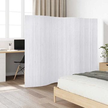 Vidaxl Bambusov paravan bijeli 250 x 165 cm