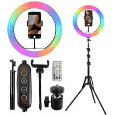 MG Selfie RGB LED svjetlosni prsten + stativ 2.1m, crno