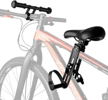 Netscroll Dječje biciklističko sjedalo s ručkama i osloncima za noge, prednja montaža na bicikl, podesivo, za djecu 2–5 godina, RideSeat