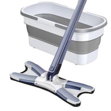Plosnati rotirajući X-Mop s cjediljkom + kantom + poklopcem - kompletan set!