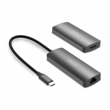 Digitus Produživač linije TipC - HDMI RJ45-RJ45 do 30m 4K/120Hz DS-55343