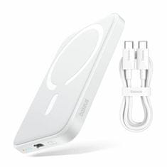 BASEUS Prijenosna baterija 6000 mAh 20 W PowerBank magsafe bijela mini PPCXM06A