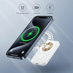 BASEUS Prijenosna baterija 6000 mAh 20 W PowerBank magsafe bijela mini PPCXM06A