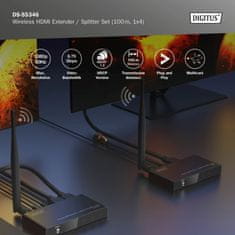 Digitus Bežični HDMI multiplikator s produžetkom linije SET 100m DS-55346