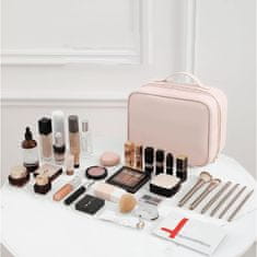 VIVVA® Toaletna torbica s više pretinaca, vodootporna putna kozmetička torba, neseser | TOILUXE, roza