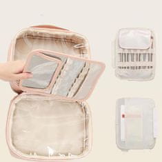 VIVVA® Toaletna torbica s više pretinaca, vodootporna putna kozmetička torba, neseser | TOILUXE, roza